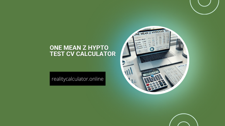 One Mean Z Hypto Test Cv Calculator